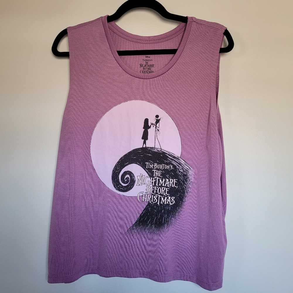 DISNEY Nightmare Before Christmas Purple Graphic Tank Top Women's size XL 16/18